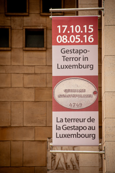 Außenwerbung Gestapo-Terror in Luxemburg 2015